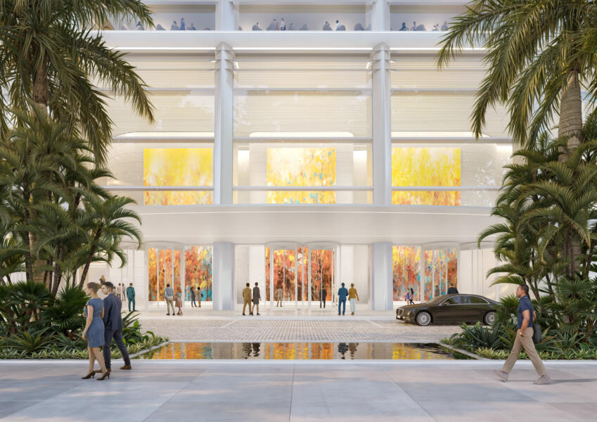 Architectural rendering of the proposed Citadel tower entrance published in August 2024